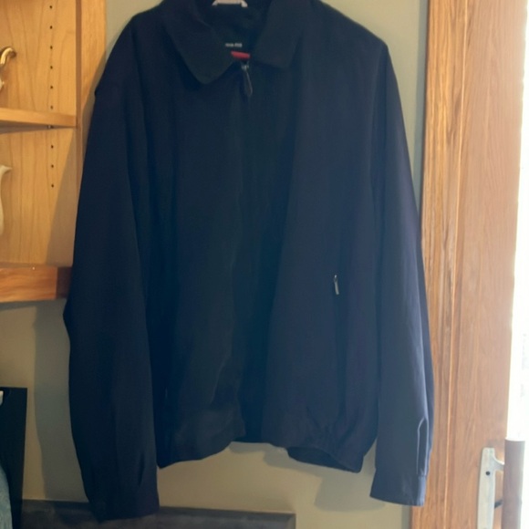 London Fog Black Microfiber Full Zip Bomber Windbreaker Golf Jacket XXL - Picture 1 of 12
